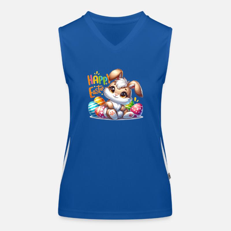 Happy Easter - Easter Bunny Illustration Funktionelles Kontrast-Tank Top für Frauen