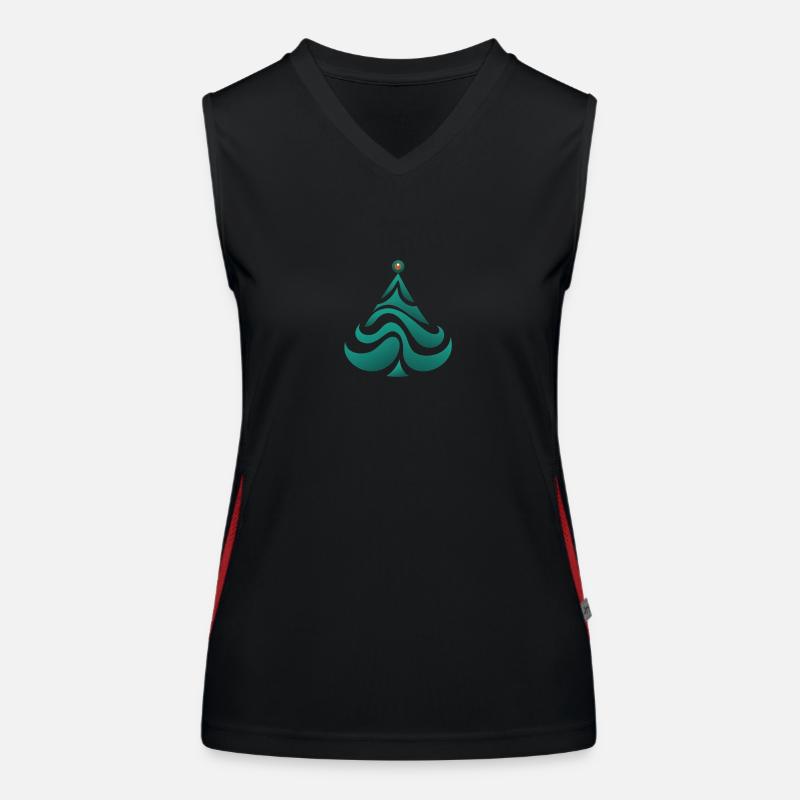 Fir Tree Christmas Tree or Christmas Tree Emblem Women's Functional Contrast Tank Top