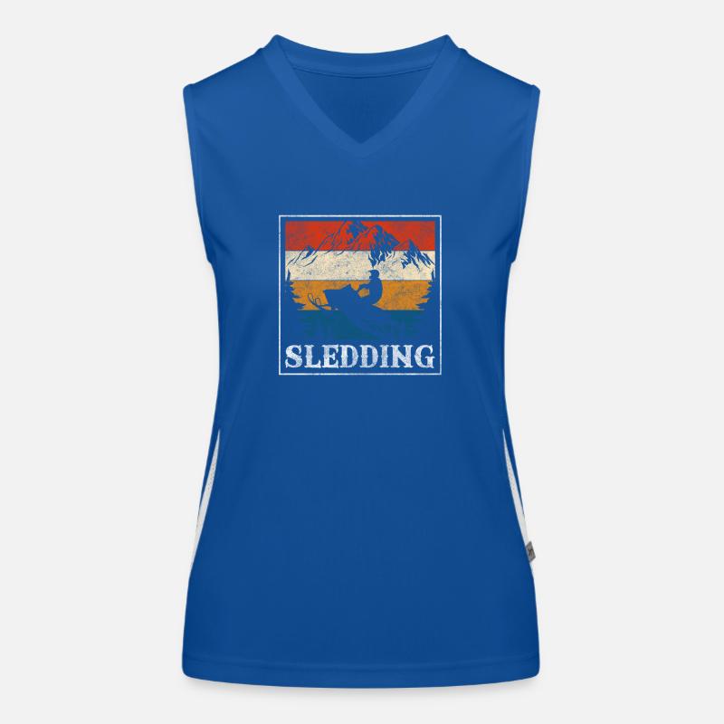 Sledding Ski Holiday Fun Women's Functional Contrast Tank Top