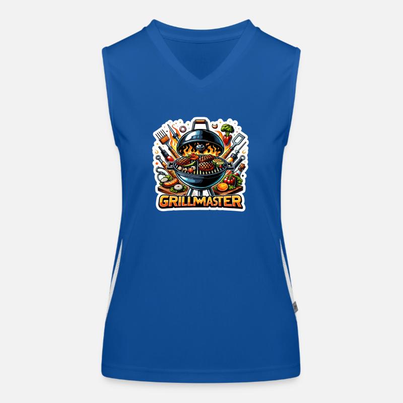 GrillMaster - Grill Illustration Funktionelles Kontrast-Tank Top für Frauen