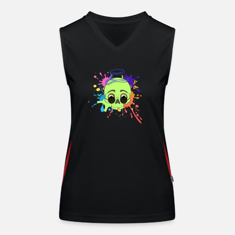 Splash-Schädel Funktionelles Kontrast-Tank Top für Frauen