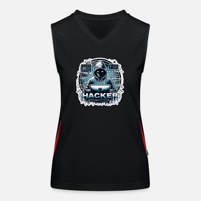 Hacker - Illustration Funktionelles Kontrast-Tank Top für Frauen