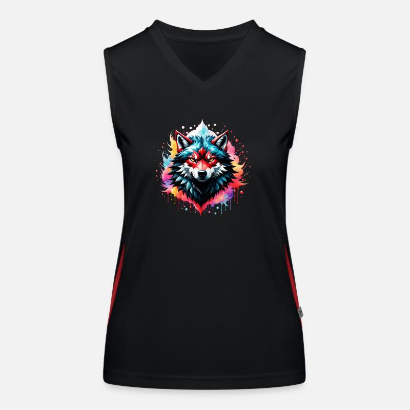 Wolf Tattoo Women's Functional Contrast Tank Top