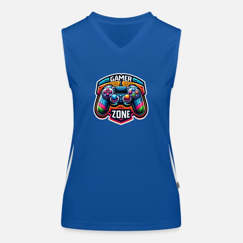 Gamer Zone - Controller Illustration Women's Functional Contrast Tank Top