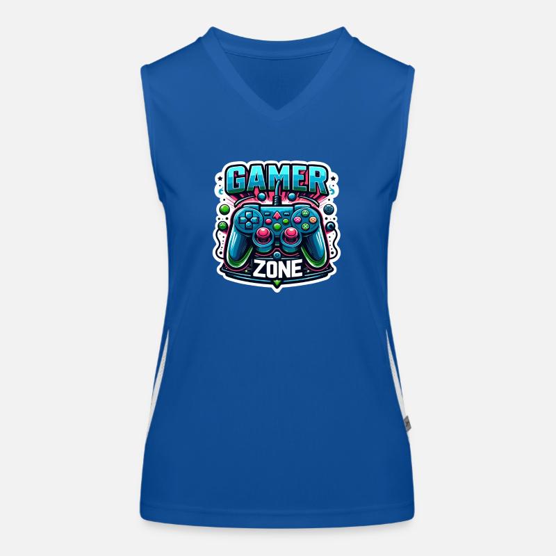 Gamer Zone - Controller Illustration Women's Functional Contrast Tank Top