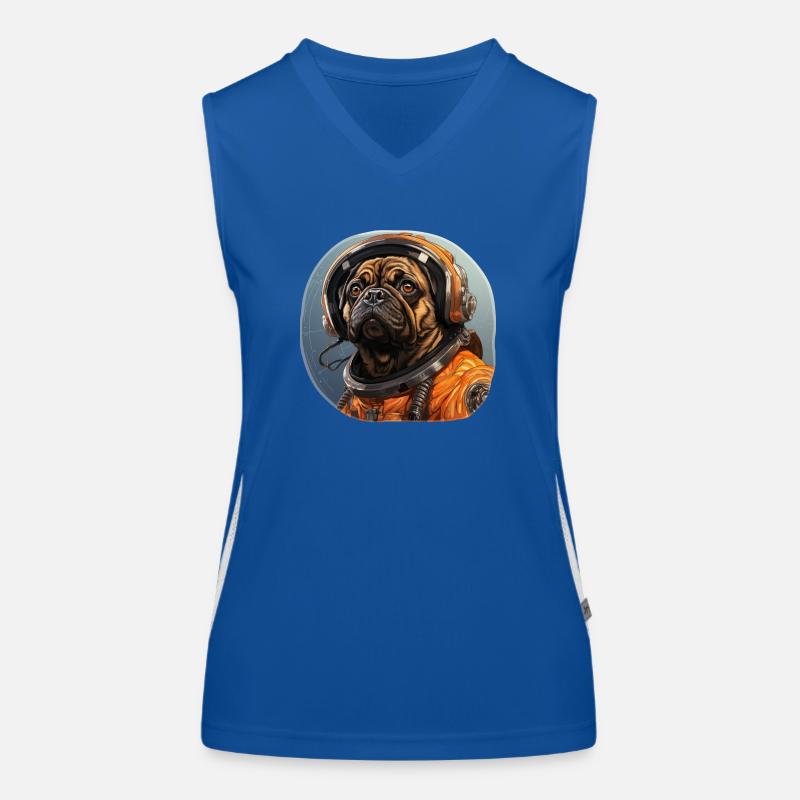 Pug Austronaut Women's Functional Contrast Tank Top