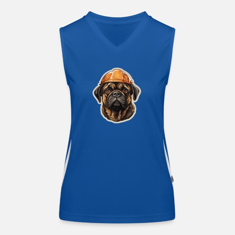 Pug as a builder Women's Functional Contrast Tank Top
