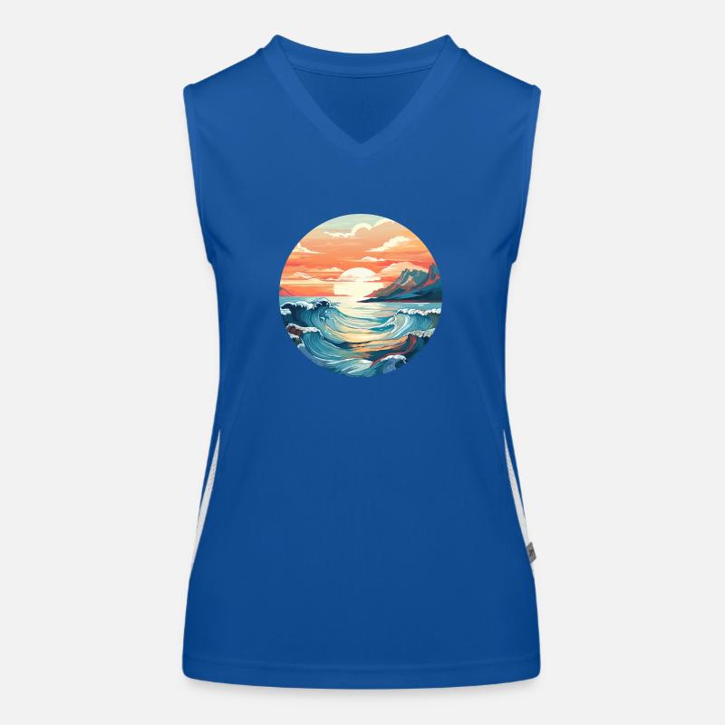 Vagues de la mer Débardeur respirant contrasté Femme