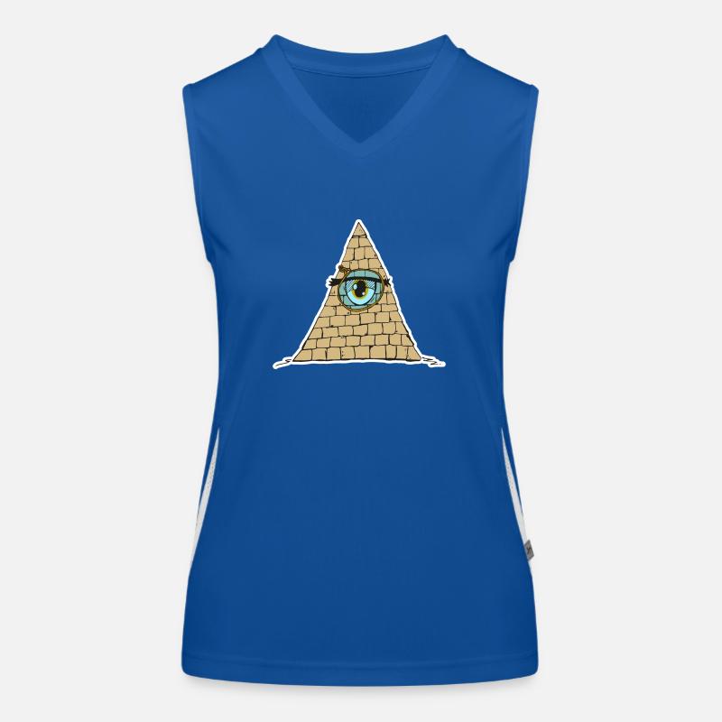 Oeil pyramidal avec Monokle - Style de dessin animé Débardeur respirant contrasté Femme