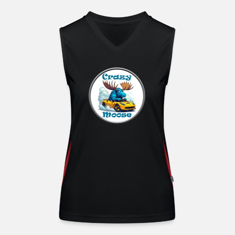 Crazy Moose Power Funktionelles Kontrast-Tank Top für Frauen
