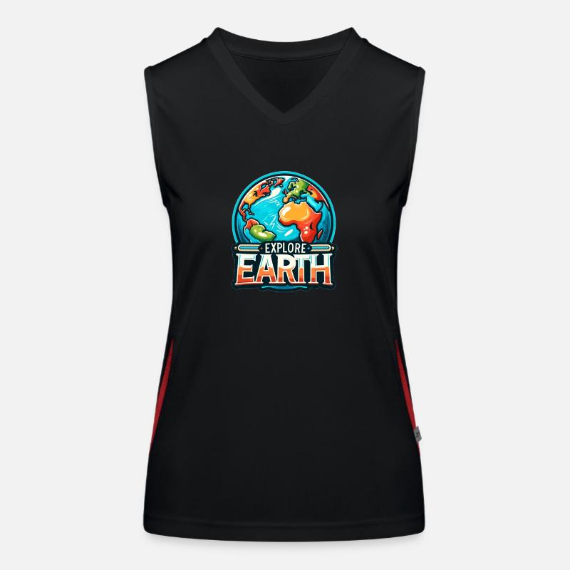 Explorez la Terre - Illustration de la Terre Débardeur respirant contrasté Femme