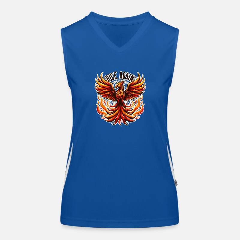 Rise Again - Phönix Illustration Funktionelles Kontrast-Tank Top für Frauen