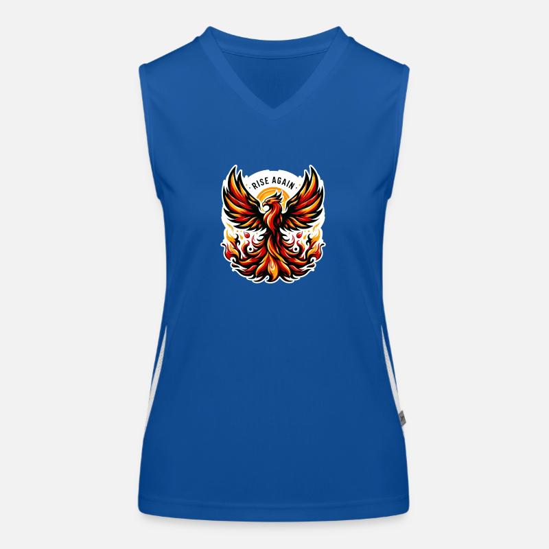 Rise Again - Phönix Illustration Funktionelles Kontrast-Tank Top für Frauen