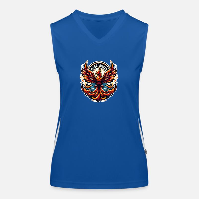 Rise Again - Phönix Illustration Funktionelles Kontrast-Tank Top für Frauen