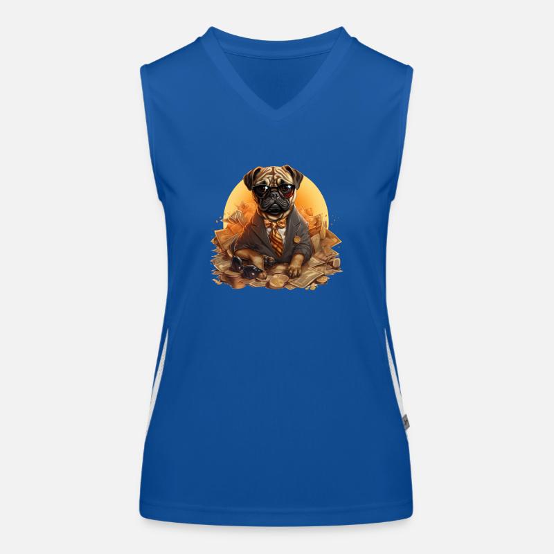 Mops Gold Digger Funktionelles Kontrast-Tank Top für Frauen