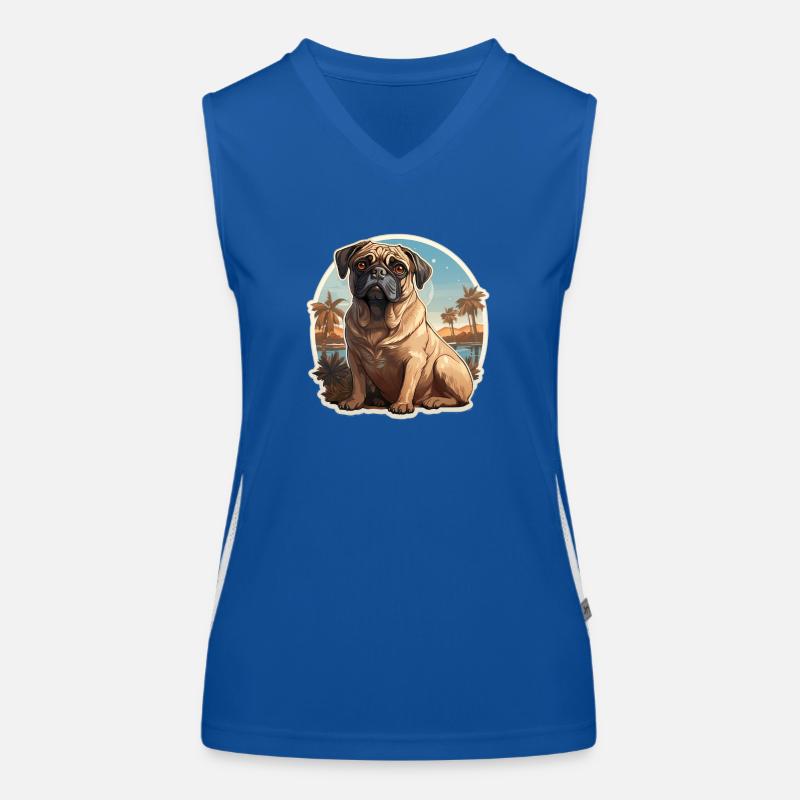 Mops Hawaii Vintage Funktionelles Kontrast-Tank Top für Frauen
