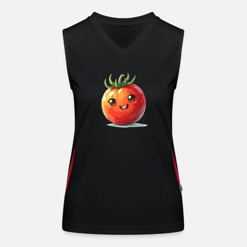 Style bande dessinée heureux de tomate Débardeur respirant contrasté Femme