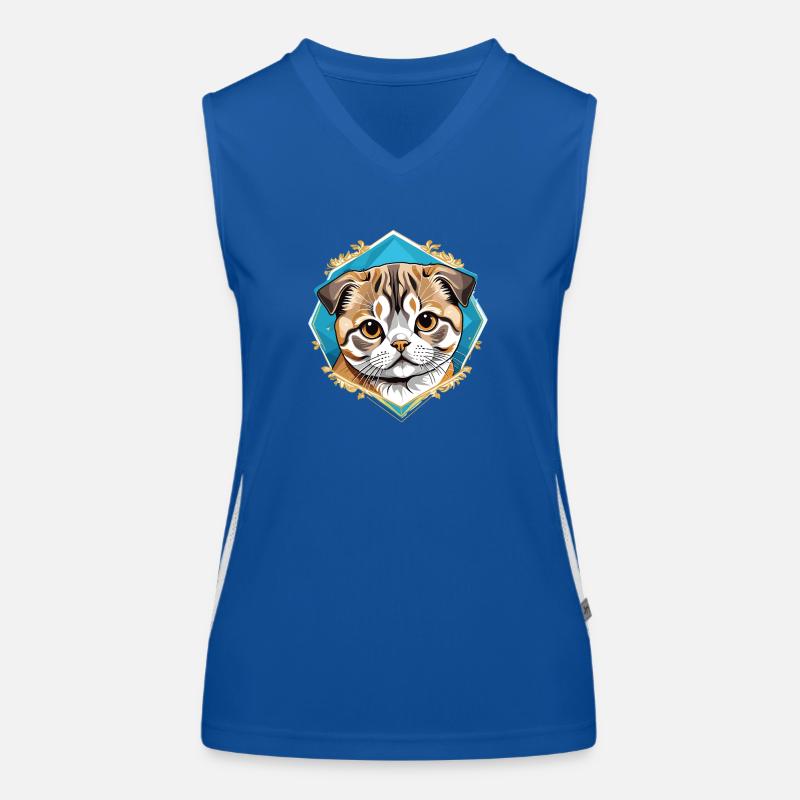 Chat Scottish Fold Débardeur respirant contrasté Femme