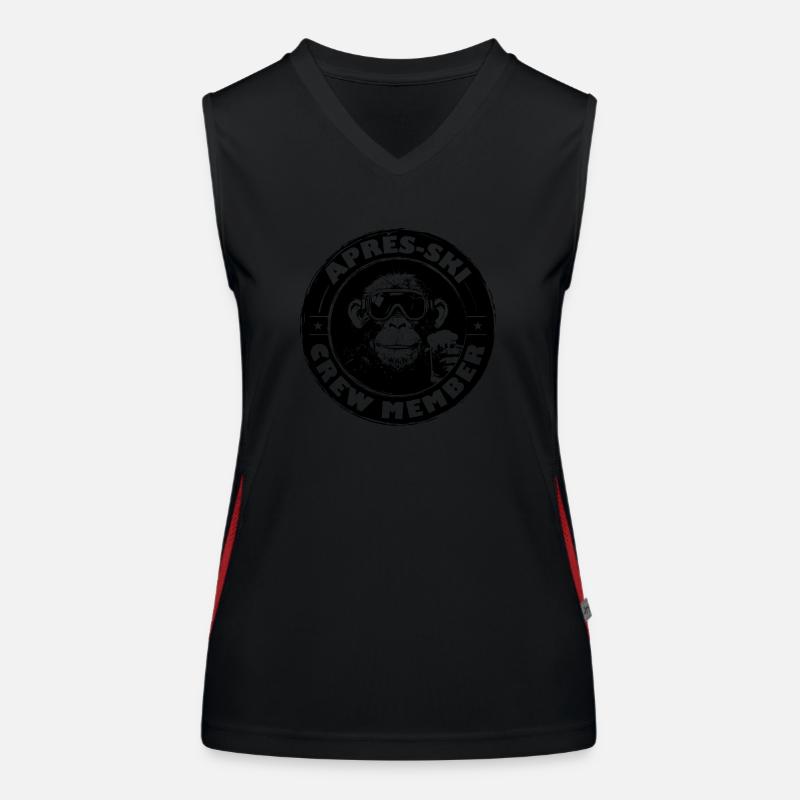 Affe Apres Ski Team Spruch Funktionelles Kontrast-Tank Top für Frauen