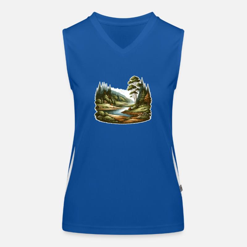 Landschaft - Illustration Funktionelles Kontrast-Tank Top für Frauen