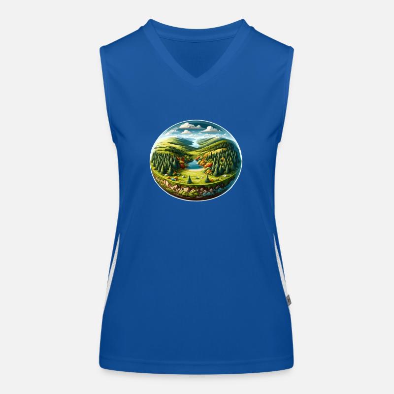 Landschaft - Illustration Funktionelles Kontrast-Tank Top für Frauen