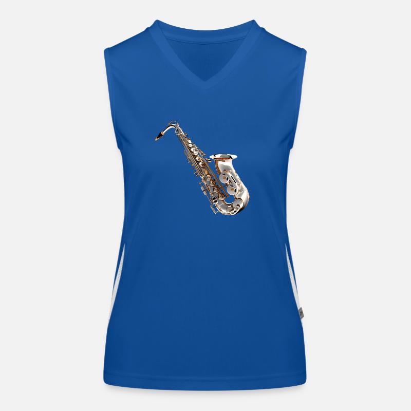 Das Saxophon ist ein beliebtes Instrument Funktionelles Kontrast-Tank Top für Frauen