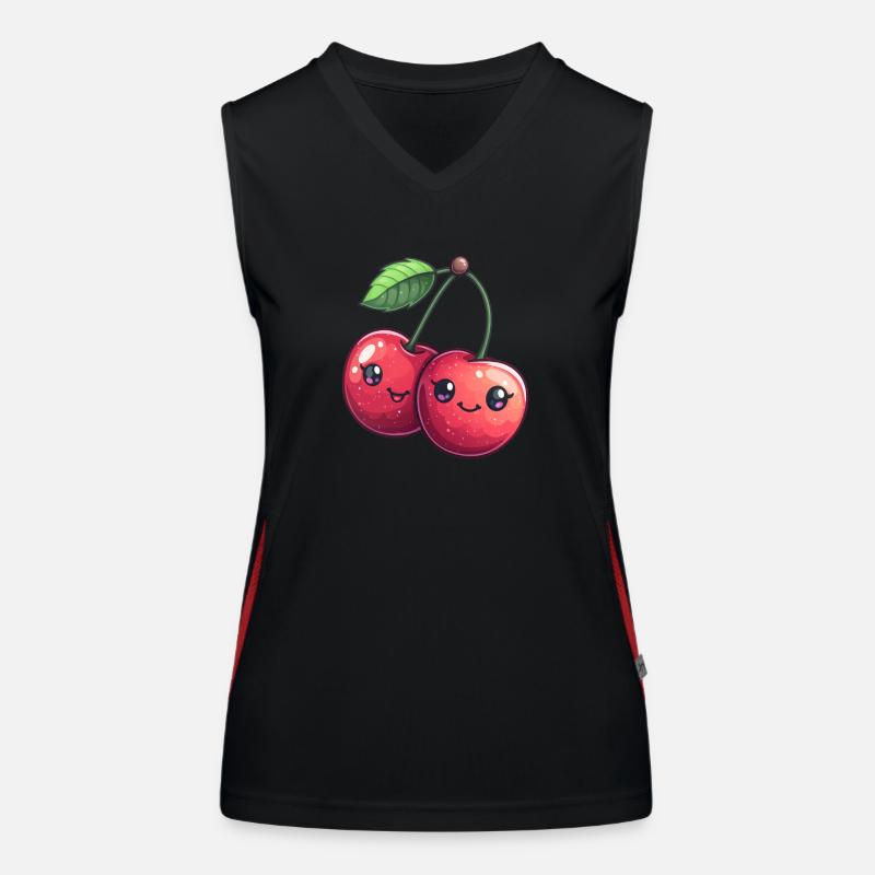 Playful Cherry - Women's Functional Contrast Tank Top - black/red