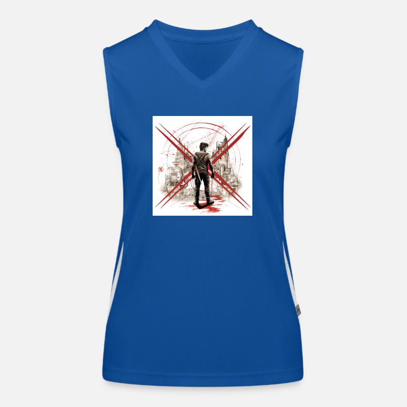 Comic Style "Red X" Funktionelles Kontrast-Tank Top für Frauen