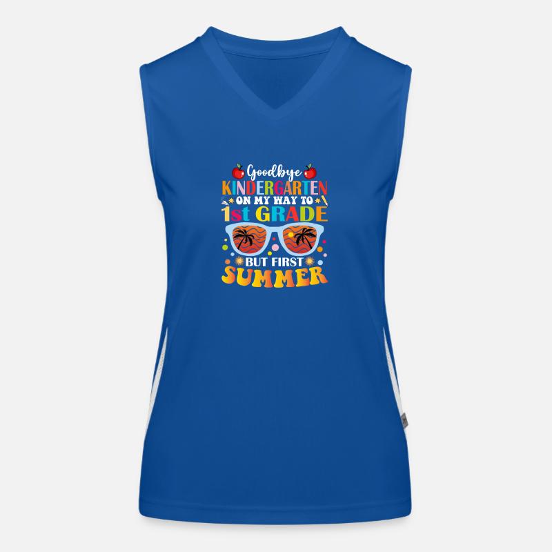 Goodbye Kindergarten To 1st Grade Hello Summer Women's Functional Contrast Tank Top