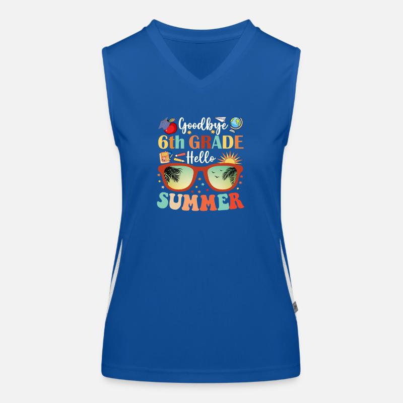 Teacher Student Goodbye 6th Grade Hello Summer Women's Functional Contrast Tank Top
