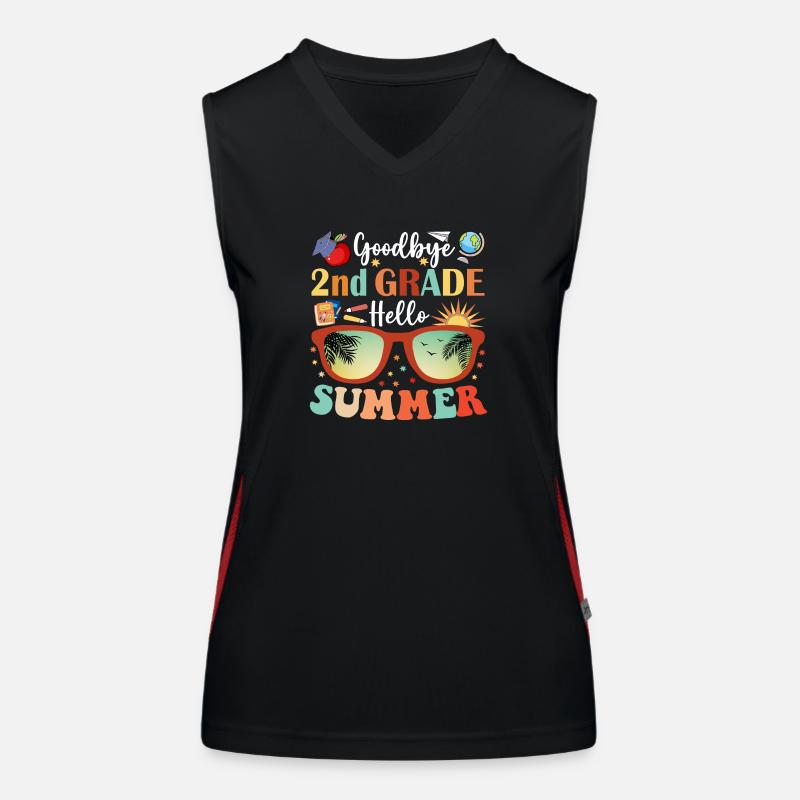 Goodbye 2nd Grade Hello Summer - Women's Functional Contrast Tank Top - black/red