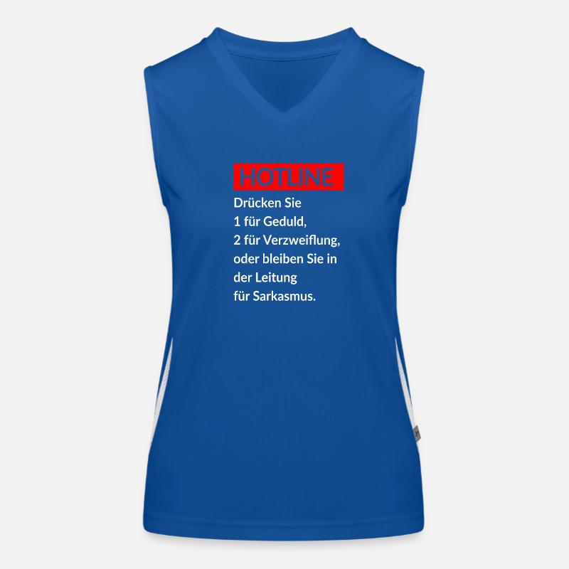 Spruch Hotline Funktionelles Kontrast-Tank Top für Frauen
