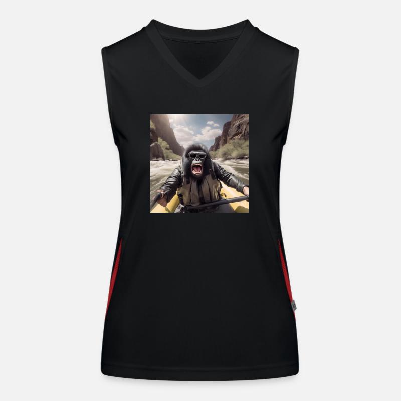 Rafting Gorilla Funktionelles Kontrast-Tank Top für Frauen