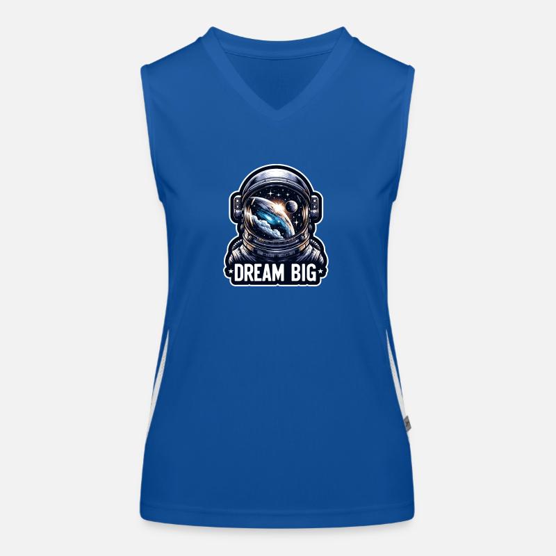 Dream Big - Astronaut Illustration Funktionelles Kontrast-Tank Top für Frauen