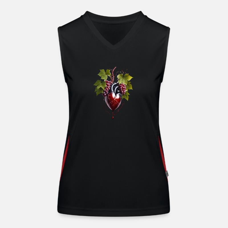 Coeur de raisins Débardeur respirant contrasté Femme