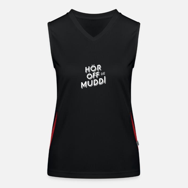 Saxon dialect Hör off de muddi Women's Functional Contrast Tank Top