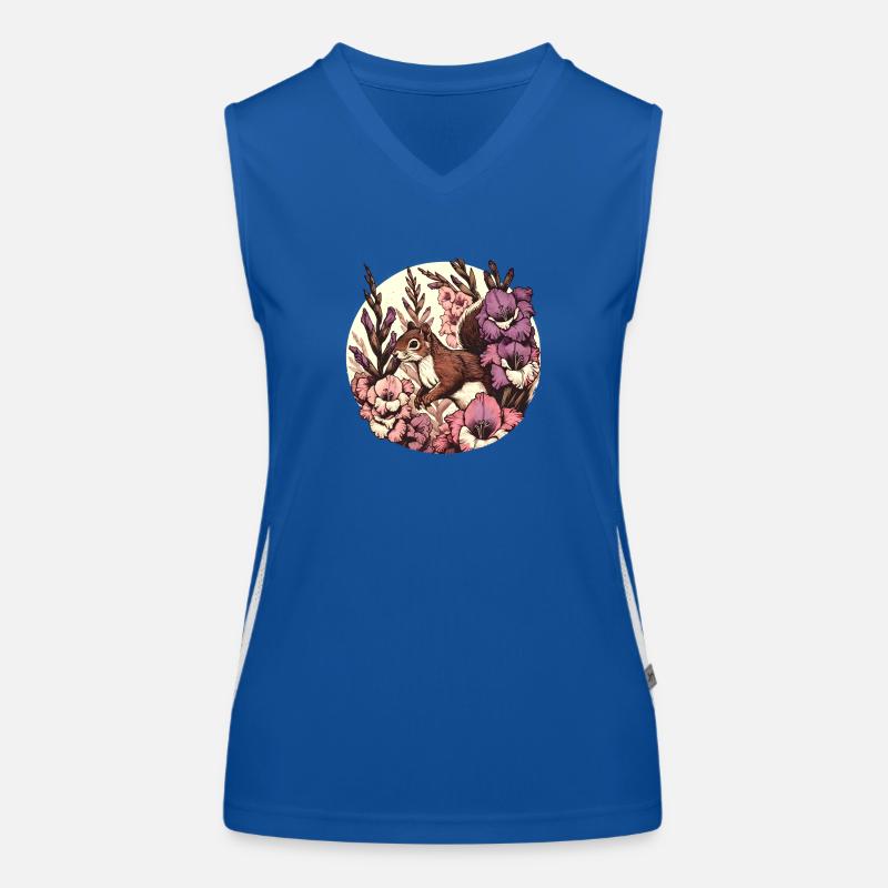 Gladiolen-Eichhörnchen Funktionelles Kontrast-Tank Top für Frauen