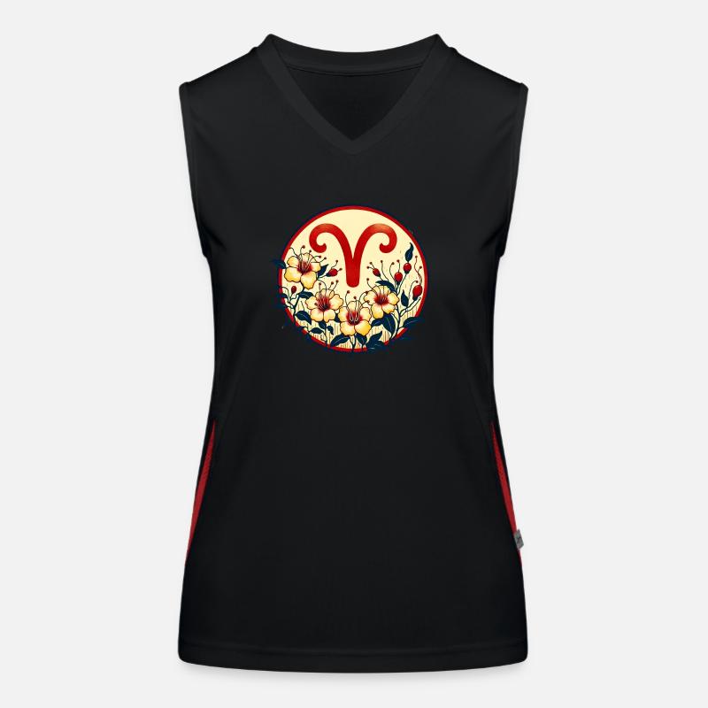 Widder-Symbol Funktionelles Kontrast-Tank Top für Frauen