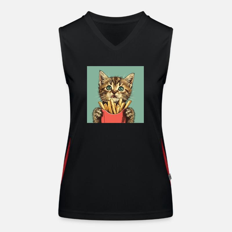 Katze Funktionelles Kontrast-Tank Top für Frauen