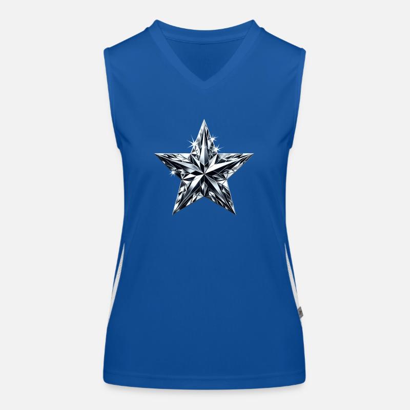 Diamantglänzender Stern Funktionelles Kontrast-Tank Top für Frauen