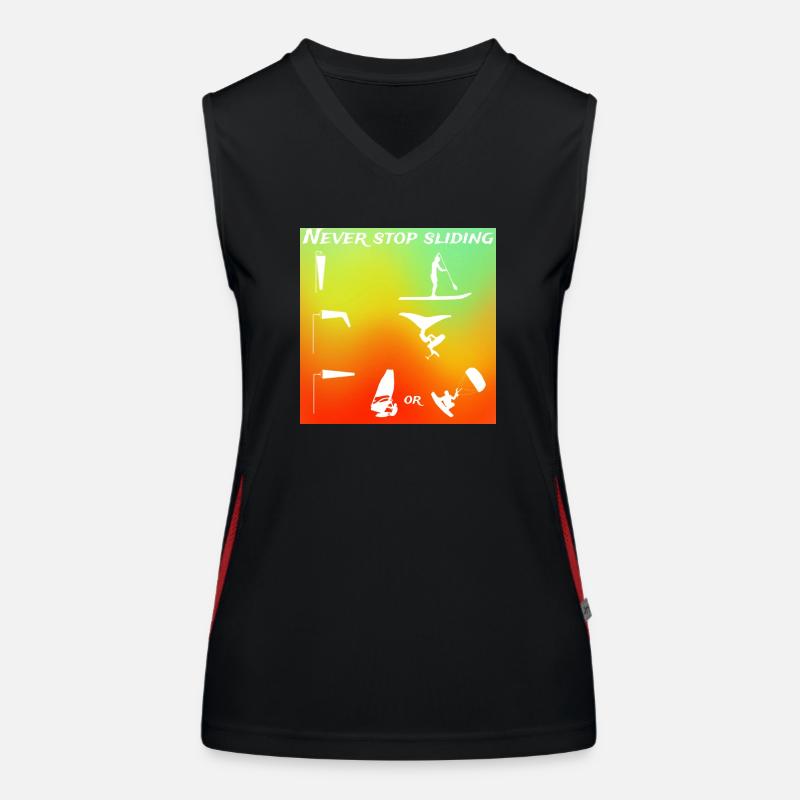 Never stop sliding Wind Wing kite paddle couleur Débardeur respirant contrasté Femme