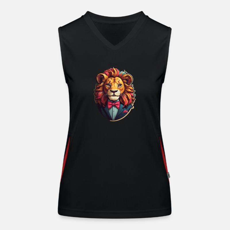 Löwe Comic Funktionelles Kontrast-Tank Top für Frauen