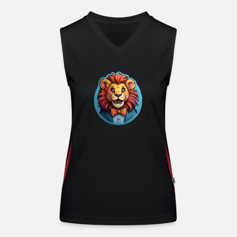 Löwe Comic Funktionelles Kontrast-Tank Top für Frauen