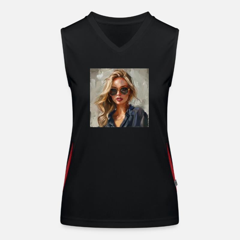 Blond Funktionelles Kontrast-Tank Top für Frauen