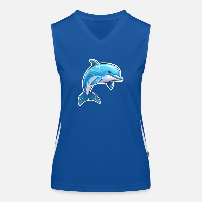 Delfin springend Funktionelles Kontrast-Tank Top für Frauen