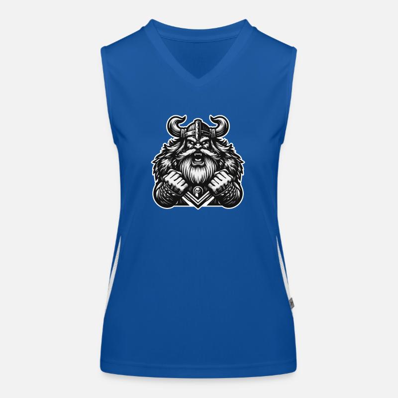 Mächtiger Wikingerkrieger Version 6 Funktionelles Kontrast-Tank Top für Frauen