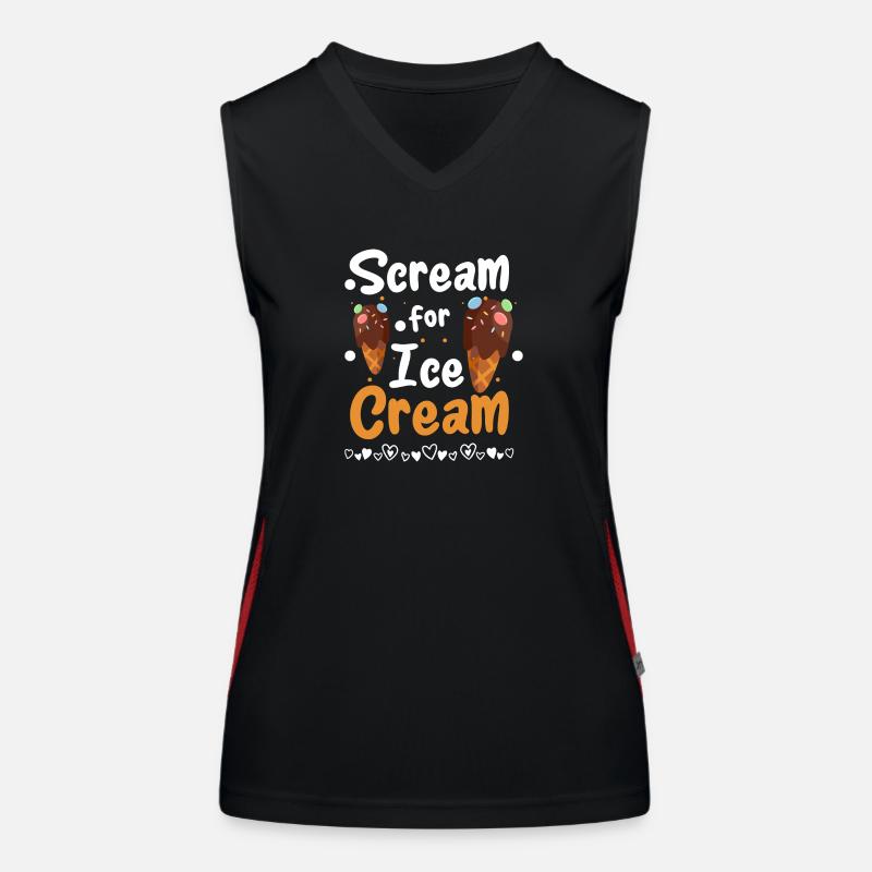 Crème glacée, glacier, crème glacée molle Débardeur respirant contrasté Femme