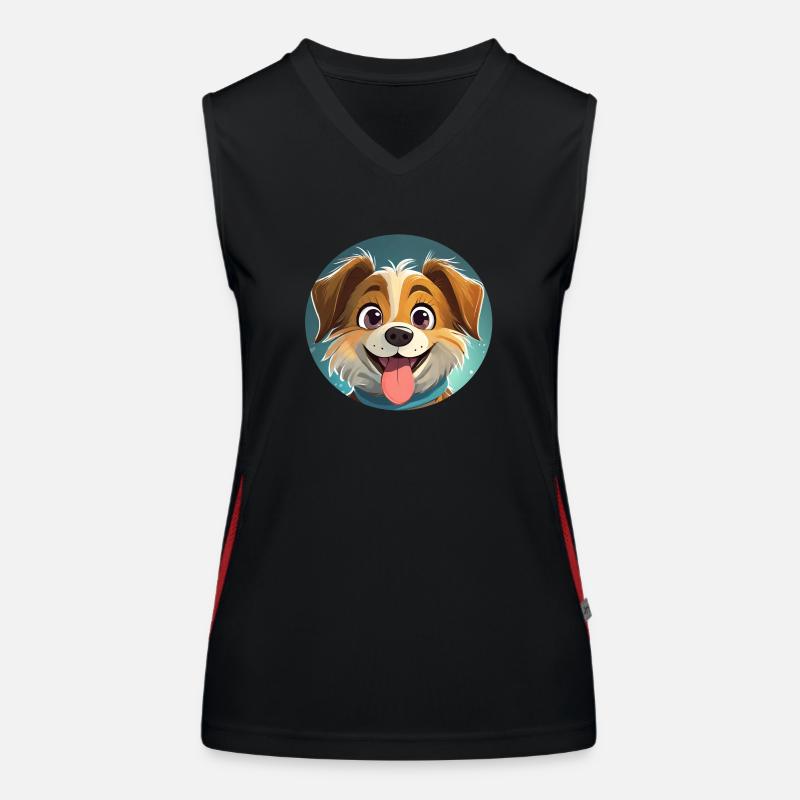 Comic Hund Funktionelles Kontrast-Tank Top für Frauen