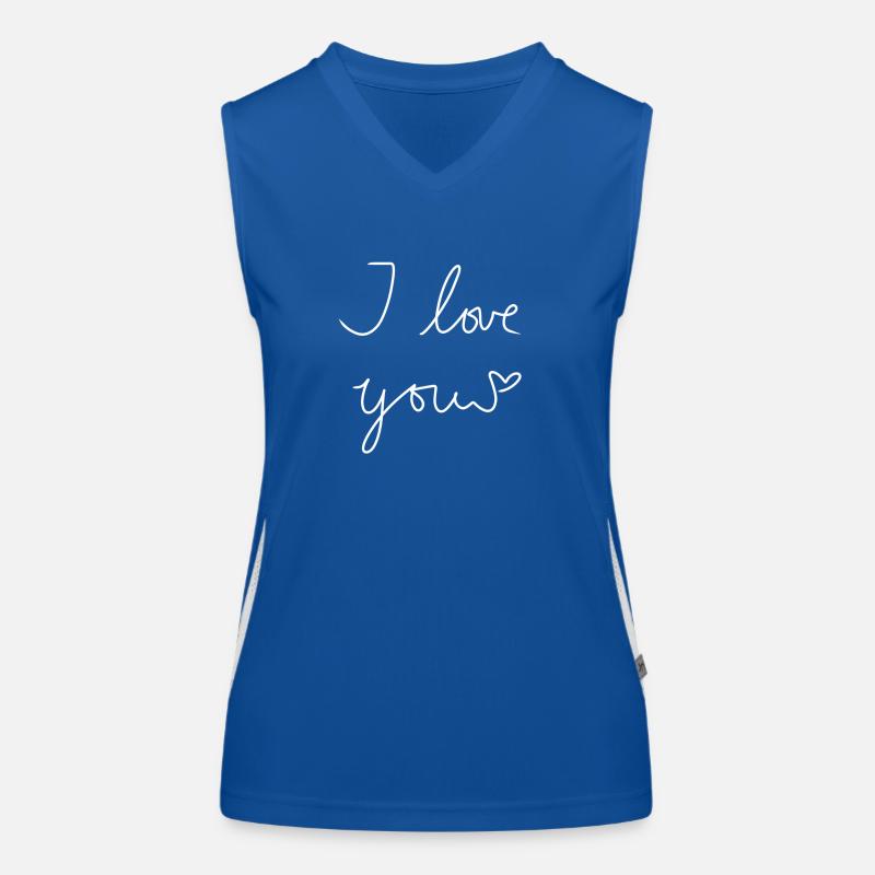 ich liebe dich text herz Funktionelles Kontrast-Tank Top für Frauen