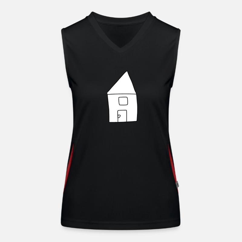 Haus Symbol Wohnen rot Funktionelles Kontrast-Tank Top für Frauen